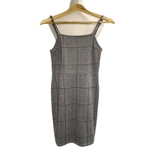 ZARA Plaid Mini Dress Size M Brown Check Sleeveless Spaghetti Strap Shift Dress